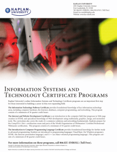 Information Systems and Technology Certificate Programs