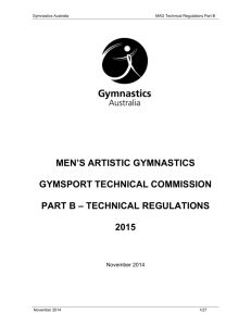 Men's Artistic Gymnastics Technical Regulations
