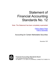 FASB: Status of Statement 12