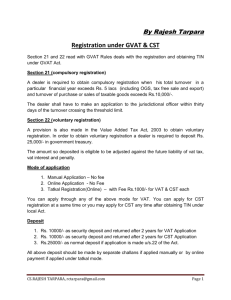 Registration under GVAT & CST