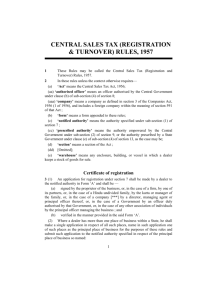 central sales tax (registration & turnover) rules, 1957