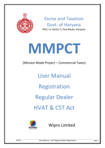 User Manual Registration Regular Dealer HVAT & CST Act