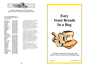 Easy Yeast Breads in a Bag - Utah State University Extension