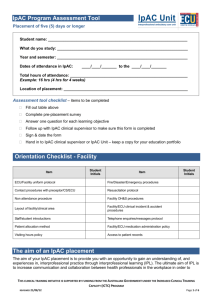 IpAC Program Assessment Tool Orientation Checklist