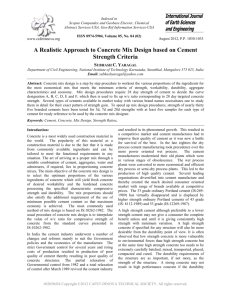 A Realistic Approach to Concrete Mix Design based on Cement