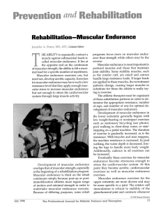 Rehabilitation-Muscular Endurance
