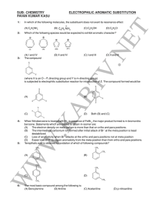 sub: chemistry electrophilic aromatic substitution pavan