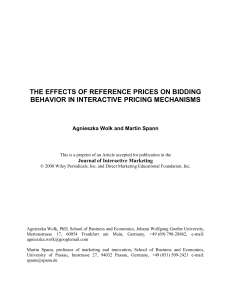 the effects of reference prices on bidding behavior in interactive