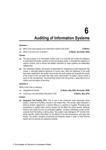 Auditing of Information Systems