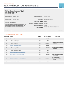 Teva Pharmaceutical Industries Limited