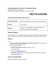 Housing Benefit circular A22/2008