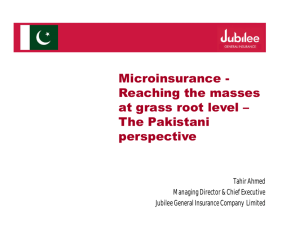 Microinsurance - Reaching the masses at grass root level – The