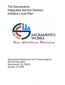 The Sacramento Integrated Service Delivery Initiative Local Plan