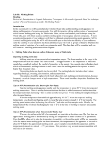 1 Lab 01: Melting Points Reading Pavia et al., Introduction to