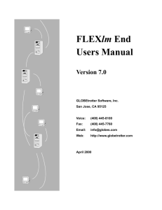 FLEXlm End Users Manual