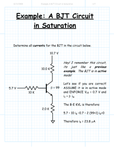 Example: A BJT Circuit in Saturation