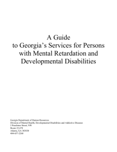 A Guide to Georgia's Services for Persons with Mental Retardation