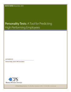 Personality Tests: A Tool for Predicting High