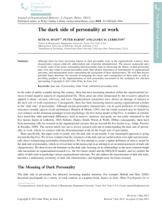 The dark side of personality at work