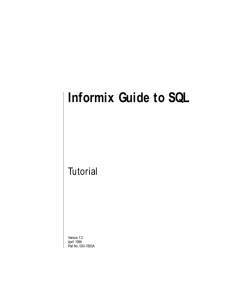 Informix Guide to SQL: Tutorial