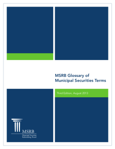 MSRB Glossary of Municipal Securities Terms