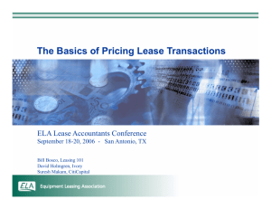 The Basics of Pricing Lease Transactions