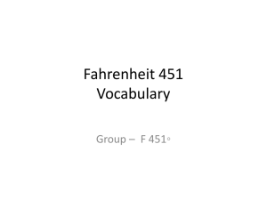 Fahrenheit 451 Vocabulary
