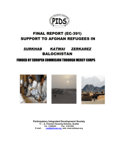 final report (ec-391) support to afghan refugees in balochista nn