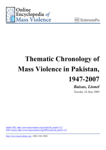 Thematic Chronology of Mass Violence in Pakistan, 1947-2007