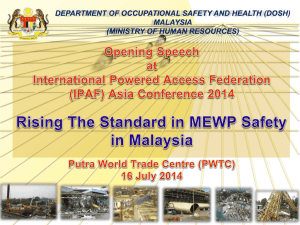 1 Ir Mohtar Bin Musri - Raising the Standard of MEWP Safety
