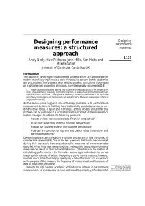 Designing performance measures: a structured approach