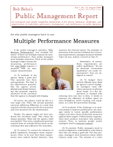 Multiple Performance Measures - Kennedy School of Government