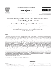 Geospatial analysis of a coastal sand dune field evolution: Jockey's