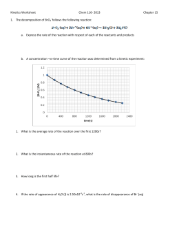 Kinetics Practice Problems