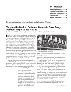 In This Issue Tapping the Market: Butternut