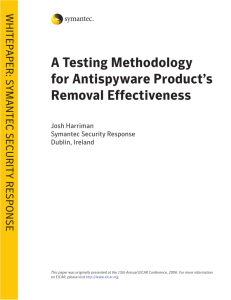 A Testing Methodology for Antispyware Product's