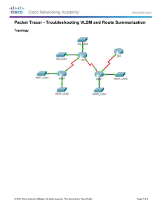 Packet Tracer - Troubleshooting VLSM and Route