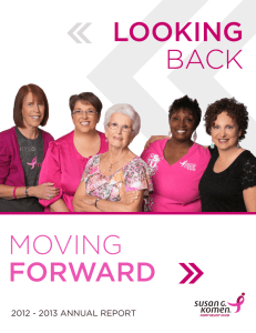 MOVING FORWARD LOOKING BACK - Susan G Komen® Northeast