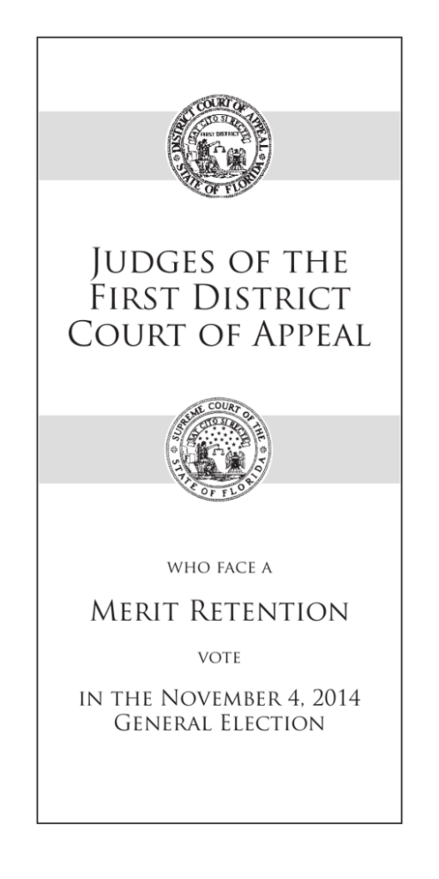 Judges of the First District Court of Appeal
