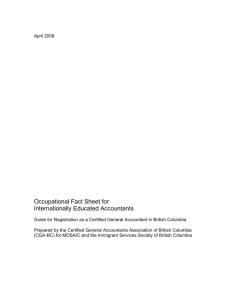 Occupational Fact Sheet for Internationally Educated Accountants
