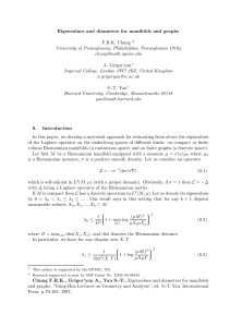 Eigenvalues and diameters for manifolds and graphs F.R.K. Chung