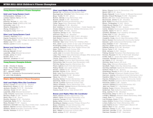 NYRR 2011–2012 Children's Fitness Champions