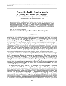 Competitive Facility Location Models