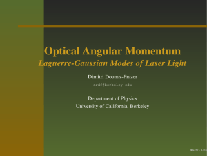 Optical Angular Momentum - University of California, Berkeley