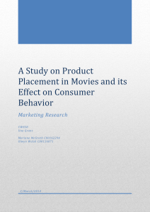 A Study on Product Placement in Movies and its