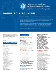 DONOR ROLL 2011–2012