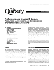 THE FORMATION AND VALUE OF IT