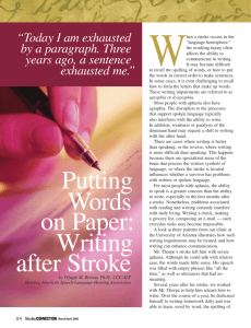 Putting Words on Paper: Writing after Stroke