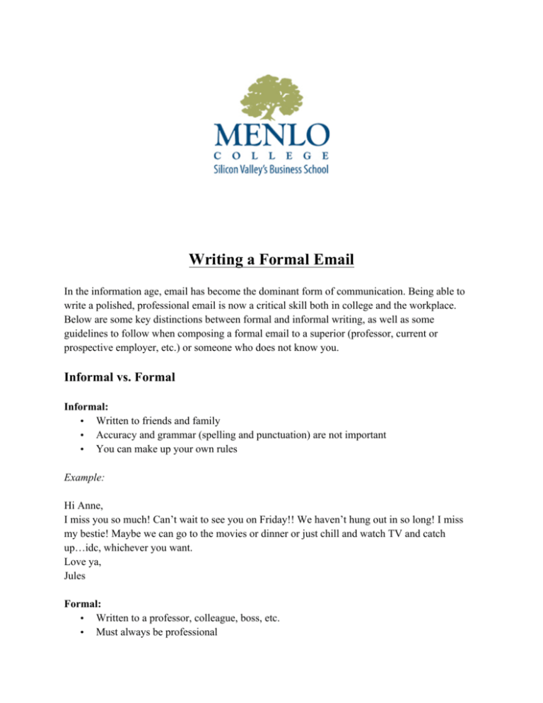 Writing a Formal Email