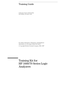 Training Kit for HP 1660/70 Series Logic Analyzers Training Guide